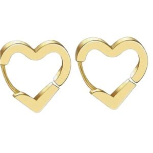 Gold Plated Heart Hoop Earrings